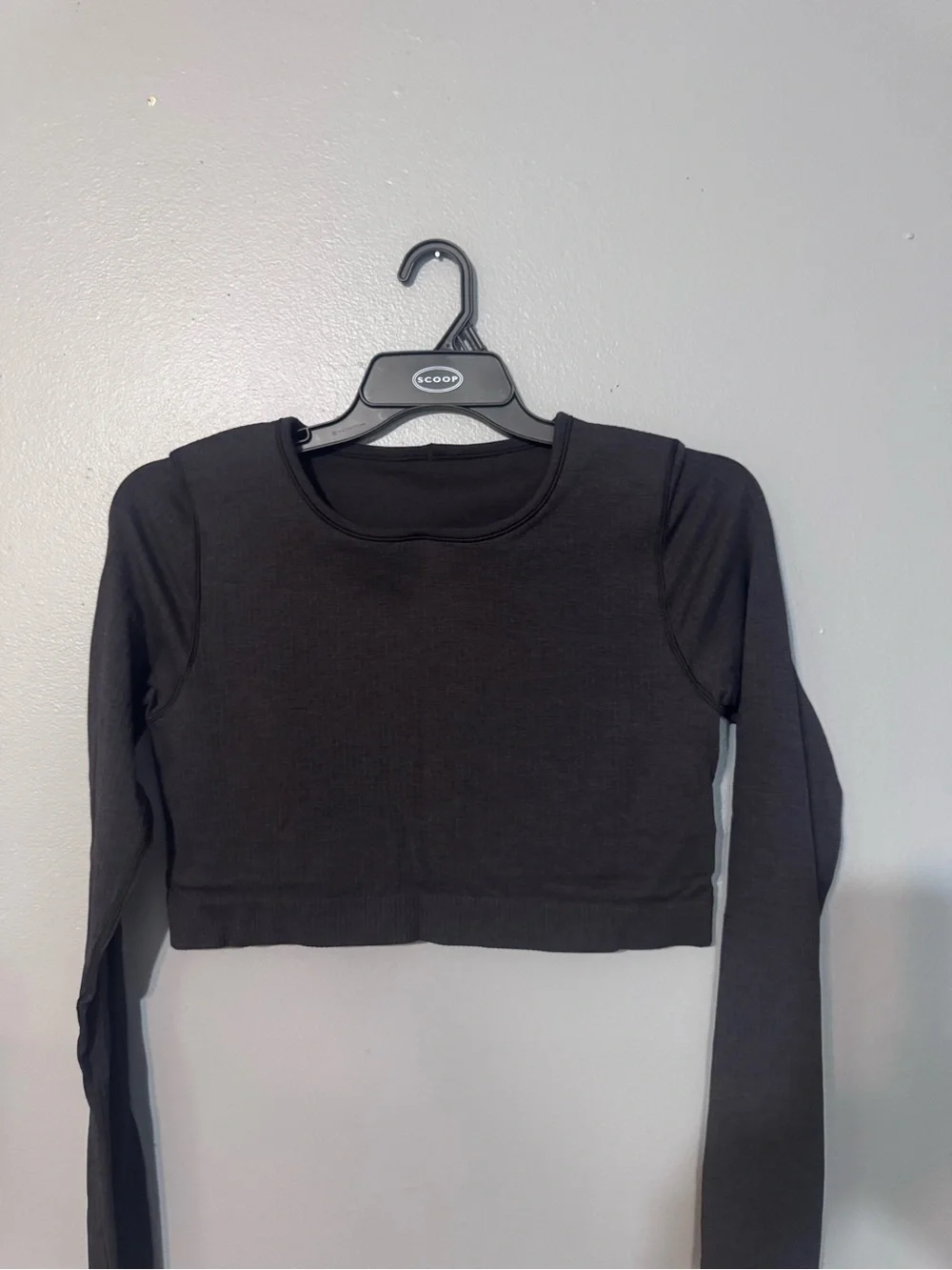 lululemon athletica Black Ribbed Long-Sleeve Cropped Top